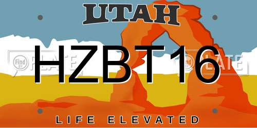 HZBT16 Utah License Plate