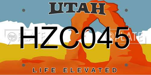 HZC045 Utah License Plate