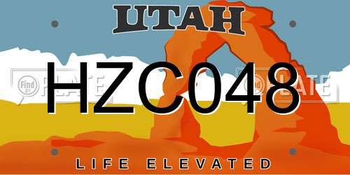 HZC048 Utah License Plate