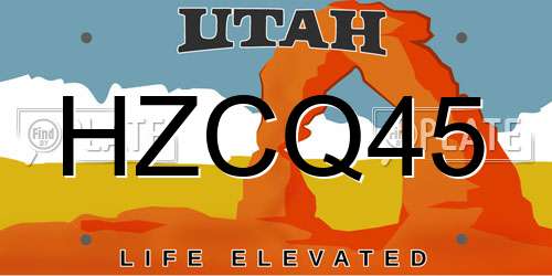 HZCQ45 Utah License Plate