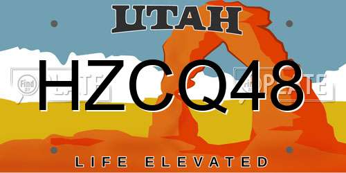 HZCQ48 Utah License Plate