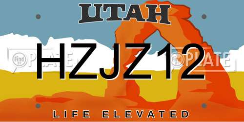 HZJZ12 Utah License Plate