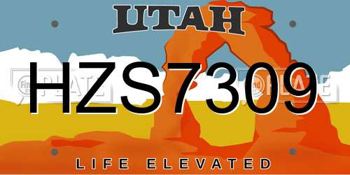 HZS7309 Utah License Plate