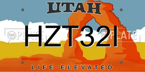 HZT32I Utah License Plate