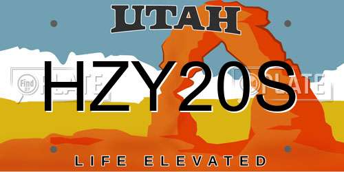 HZY20S Utah License Plate