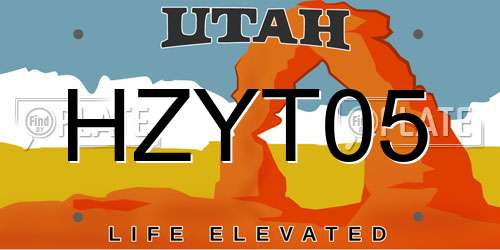 HZYT05 Utah License Plate