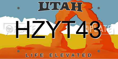 HZYT43 Utah License Plate