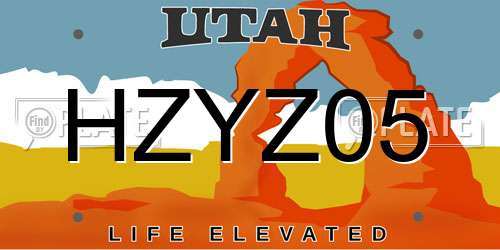 HZYZ05 Utah License Plate