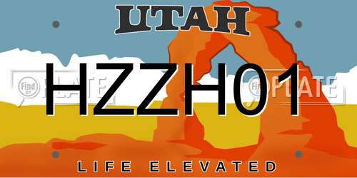 HZZH01 Utah License Plate