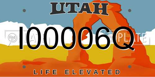 I00006Q Utah License Plate