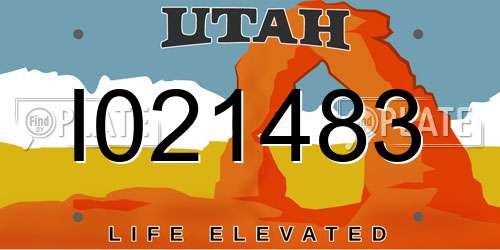 I021483 Utah License Plate