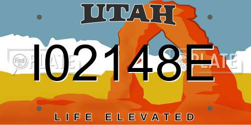 I02148E Utah License Plate