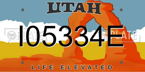 I05334E Utah License Plate