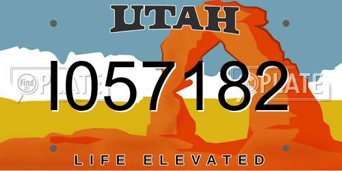 I057182 Utah License Plate