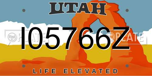 I05766Z Utah License Plate