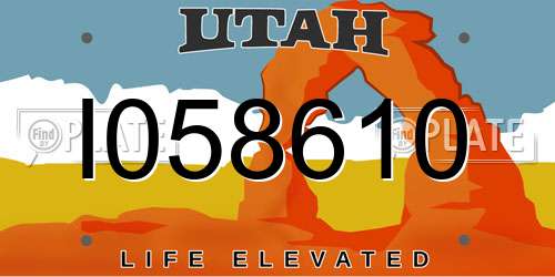 I058610 Utah License Plate