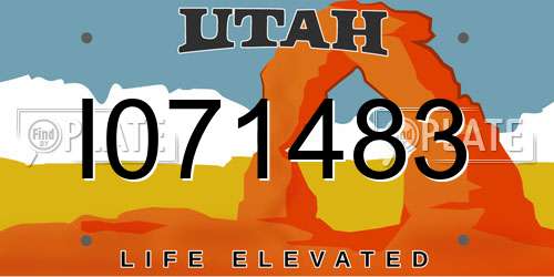 I071483 Utah License Plate