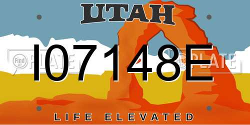 I07148E Utah License Plate