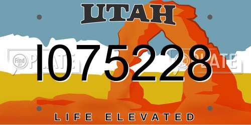 I075228 Utah License Plate
