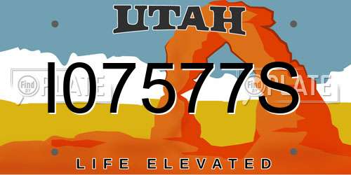 I07577S Utah License Plate