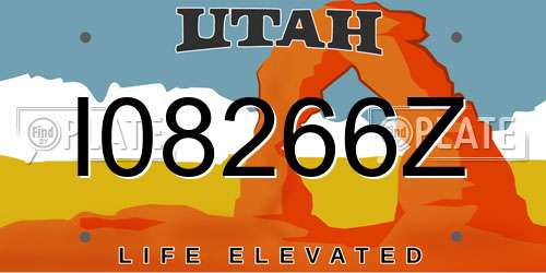 I08266Z Utah License Plate