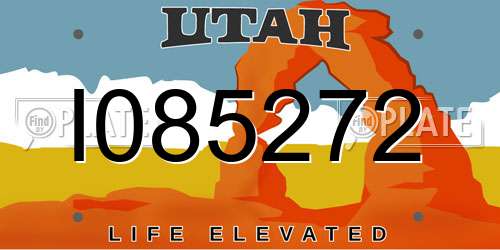 I085272 Utah License Plate