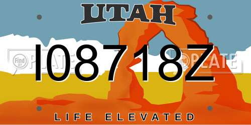 I08718Z Utah License Plate
