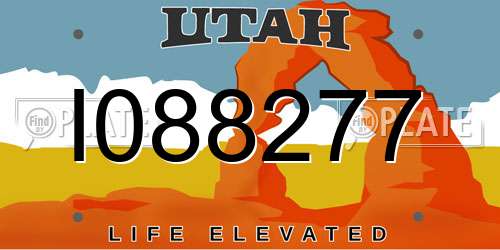 I088277 Utah License Plate
