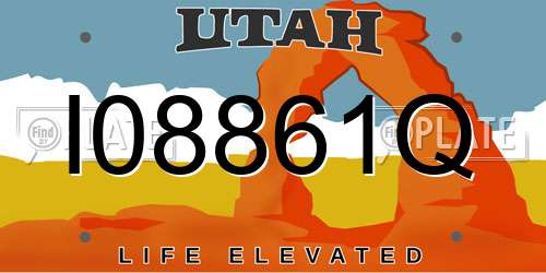 I08861Q Utah License Plate