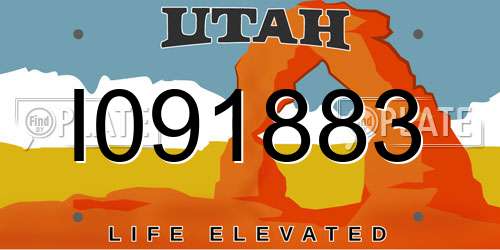 I091883 Utah License Plate