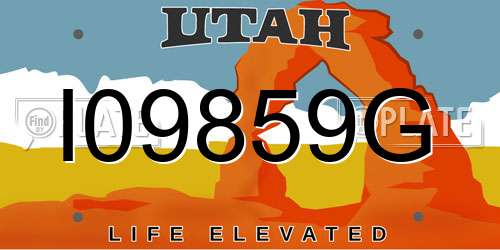 I09859G Utah License Plate