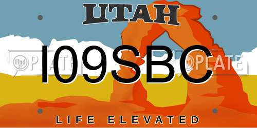 I09SBC Utah License Plate
