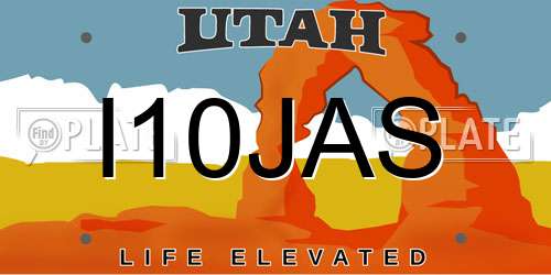 I10JAS Utah License Plate
