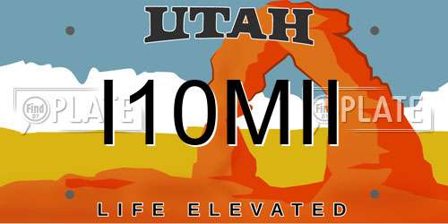 I10MII Utah License Plate