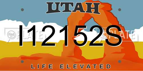 I12152S Utah License Plate
