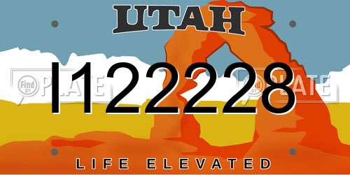 I122228 Utah License Plate