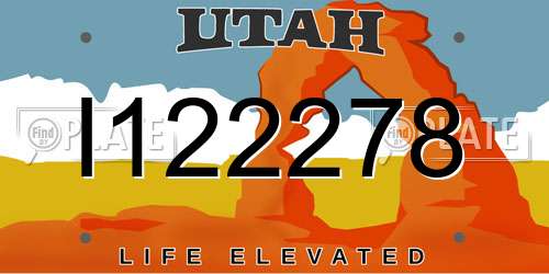 I122278 Utah License Plate