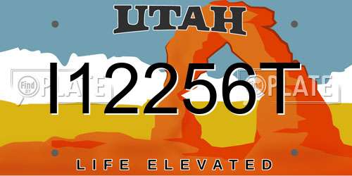 I12256T Utah License Plate