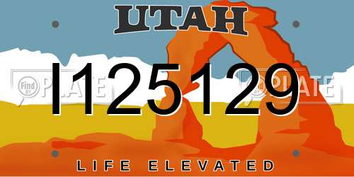 I125129 Utah License Plate