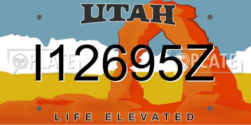 I12695Z Utah License Plate