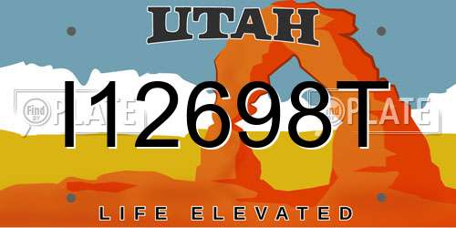 I12698T Utah License Plate