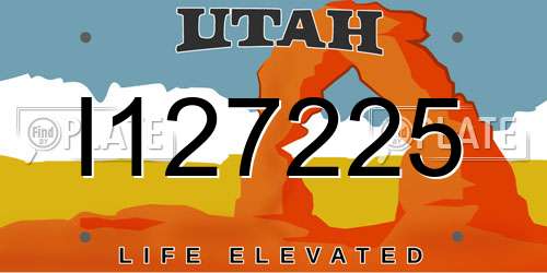 I127225 Utah License Plate