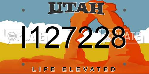 I127228 Utah License Plate