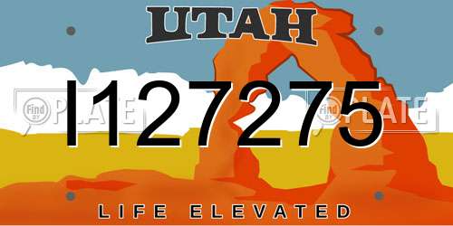 I127275 Utah License Plate