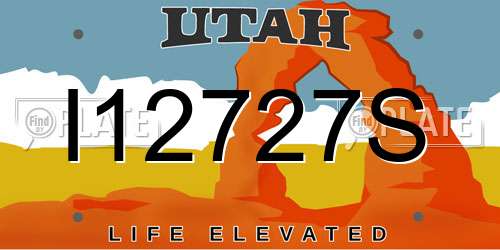 I12727S Utah License Plate