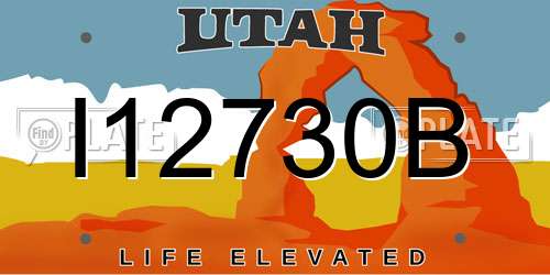 I12730B Utah License Plate