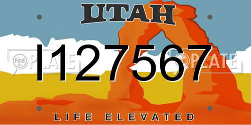I127567 Utah License Plate