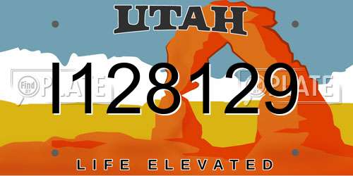 I128129 Utah License Plate