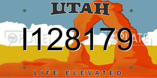 I128179 Utah License Plate