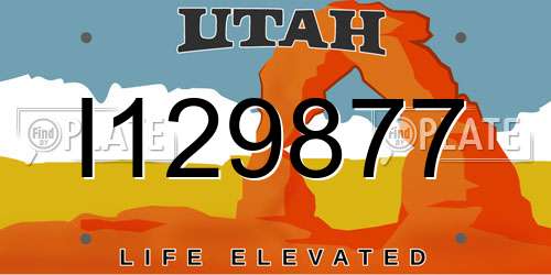 I129877 Utah License Plate